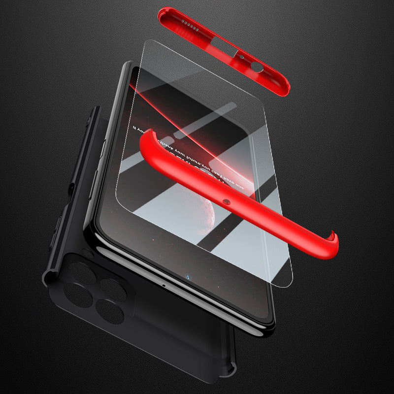 LEEKA Samsung M33 Full 3in1 Cover 360º Shockproof Armour Hard Matte PC Case