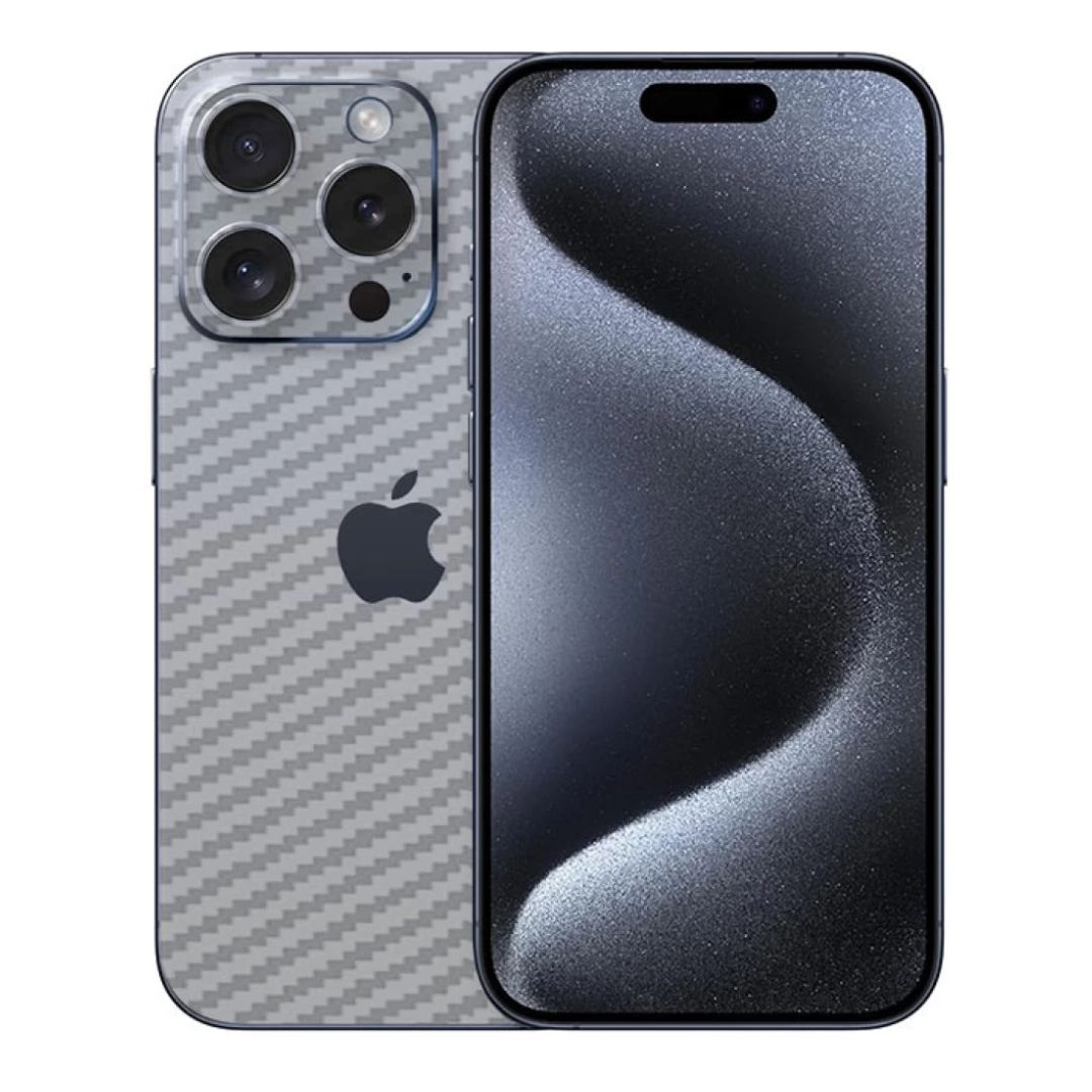 iPhone 15 Pro Max carbon Back Clear Skin Sticker