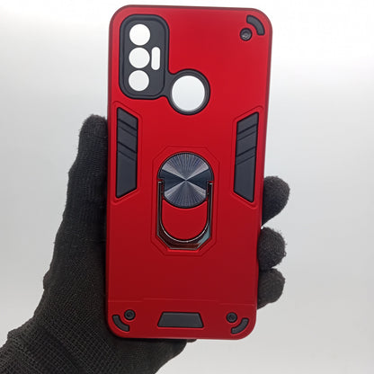 Tecno Spark 7 Hard PC Case with ring holder Shockproof Slim back Cover