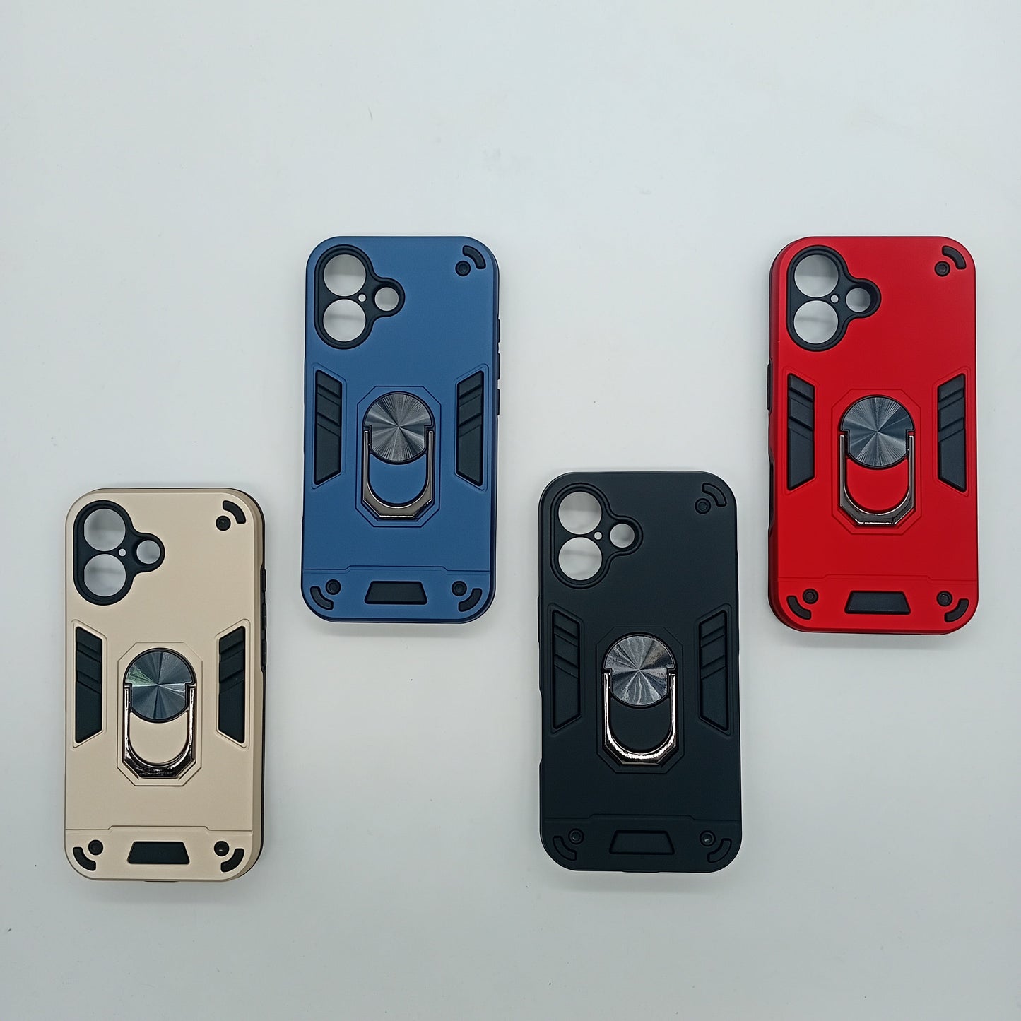 iPhone 16 Hard PC Case with ring holder Shockproof Slim back Cover
