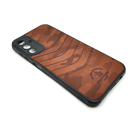 Samsung A14 POLO clothe texture case velvet Back Cover Brown