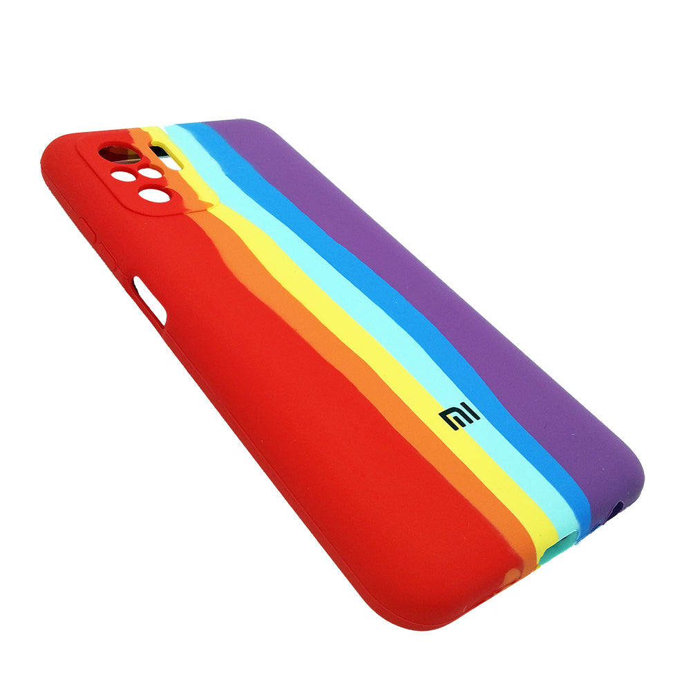 Latest Rainbow Silicone case for New Redmi Note 10 5G