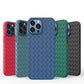 iPhone 14 Pro Max Cross Grid Weaving Pattern Design Silicone Case back Cover