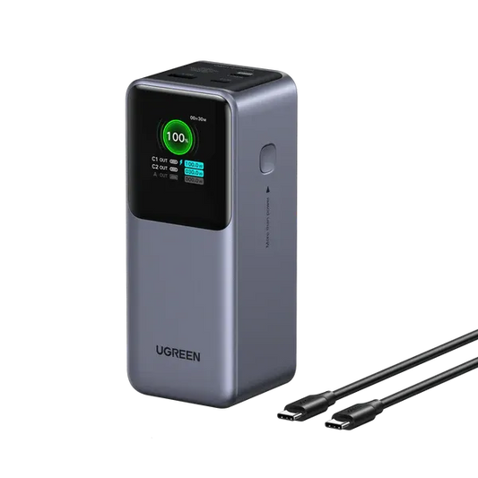 UGREEN Nexode 20000mAh 130W Smart Display Power Bank – Model PB721 – Portable Fast Charging Battery Pack for Smartphones, Tablets, Laptops and USB-Powered Devices