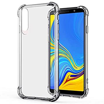 AntiShock Clear Back Cover Soft Silicone TPU Bumper case for Samsung A7 2018