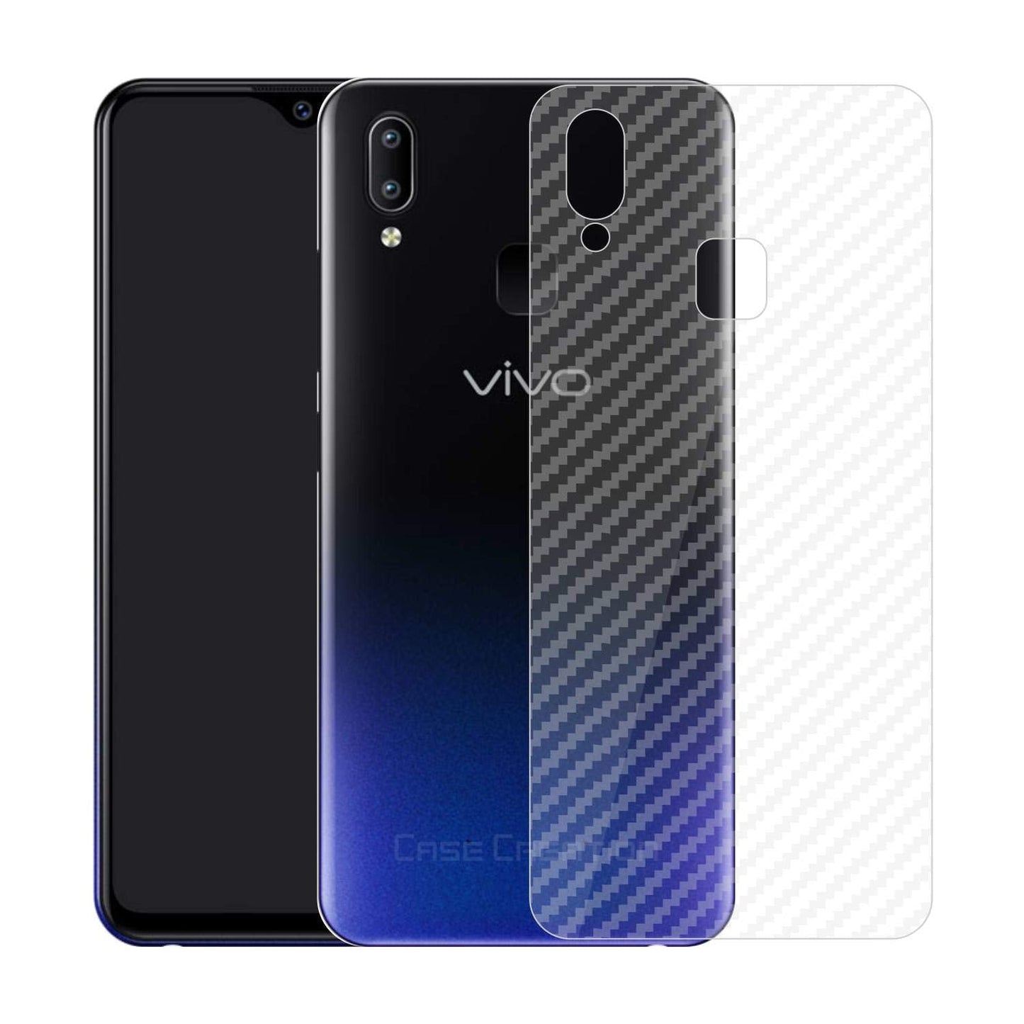 Vivo Y95 carbon Back Clear Skin Sticker