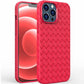 iPhone 12 Pro Cross Grid Weaving Pattern Design Silicone Case back Cover