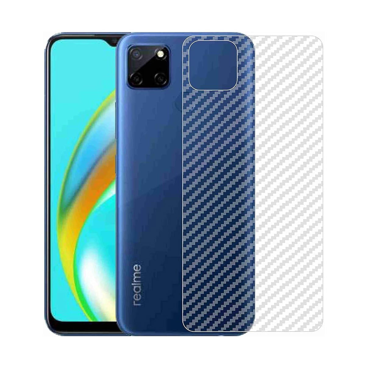 Realme C12 carbon Back Clear Skin Sticker