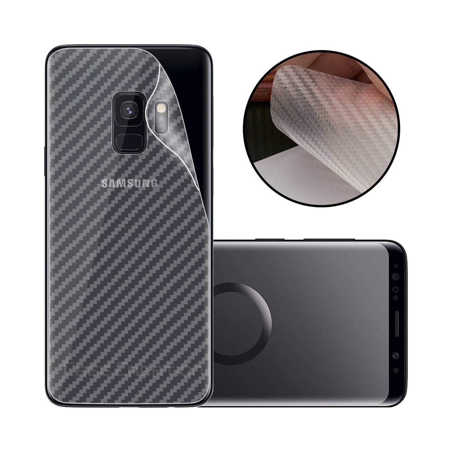 Samsung S9 Plus carbon Back Clear Skin Sticker