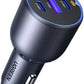 UGREEN 75W Dual USB-C & 1x USB Ports Metal Car Charger – Model EC703 – Compact In-Car Fast Charging Power Adapter for Smartphones, Tablets and USB Devices