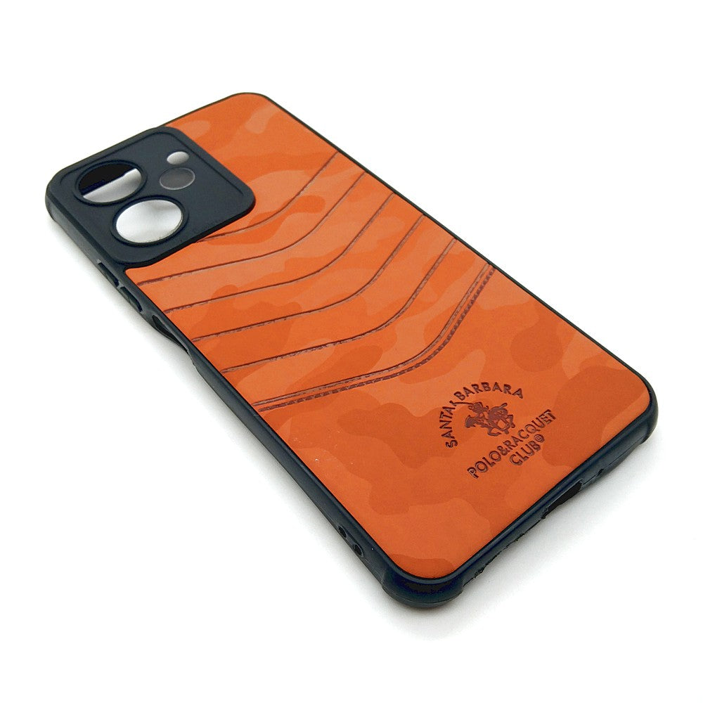 Redmi 13C POLO clothe texture case velvet Back Cover Orange