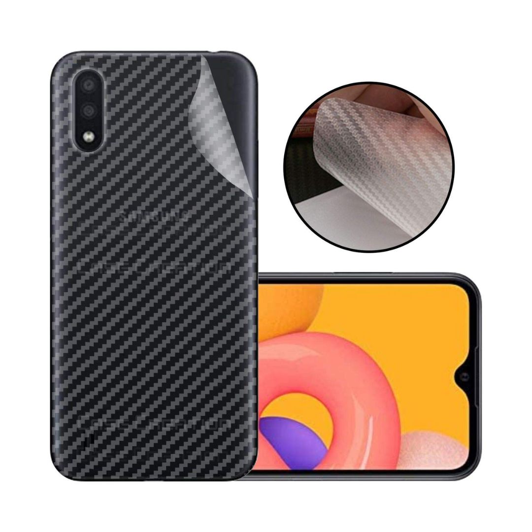 Samsung A01 carbon Back Clear Skin Sticker – Perfect Deals