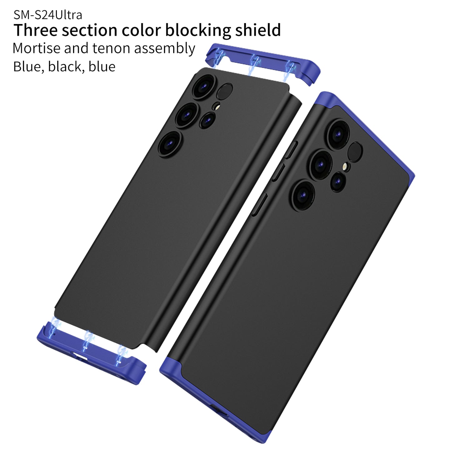 LEEKA Samsung S24 Ultra Full 3in1 Cover 360º Shockproof Armor Hard Matte PC Case