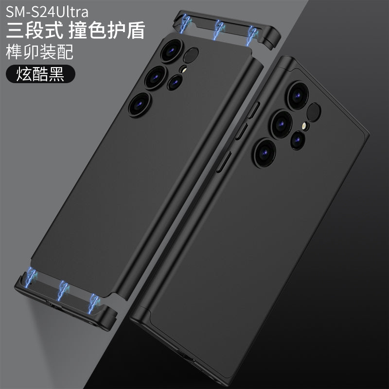 LEEKA Samsung S24 Ultra Full 3in1 Cover 360º Shockproof Armor Hard Matte PC Case