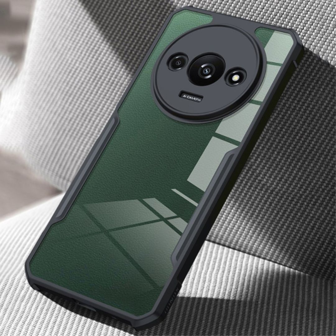 Redmi A3 Shockproof Matte Black Border Aly Camera lens Protection back cover Case