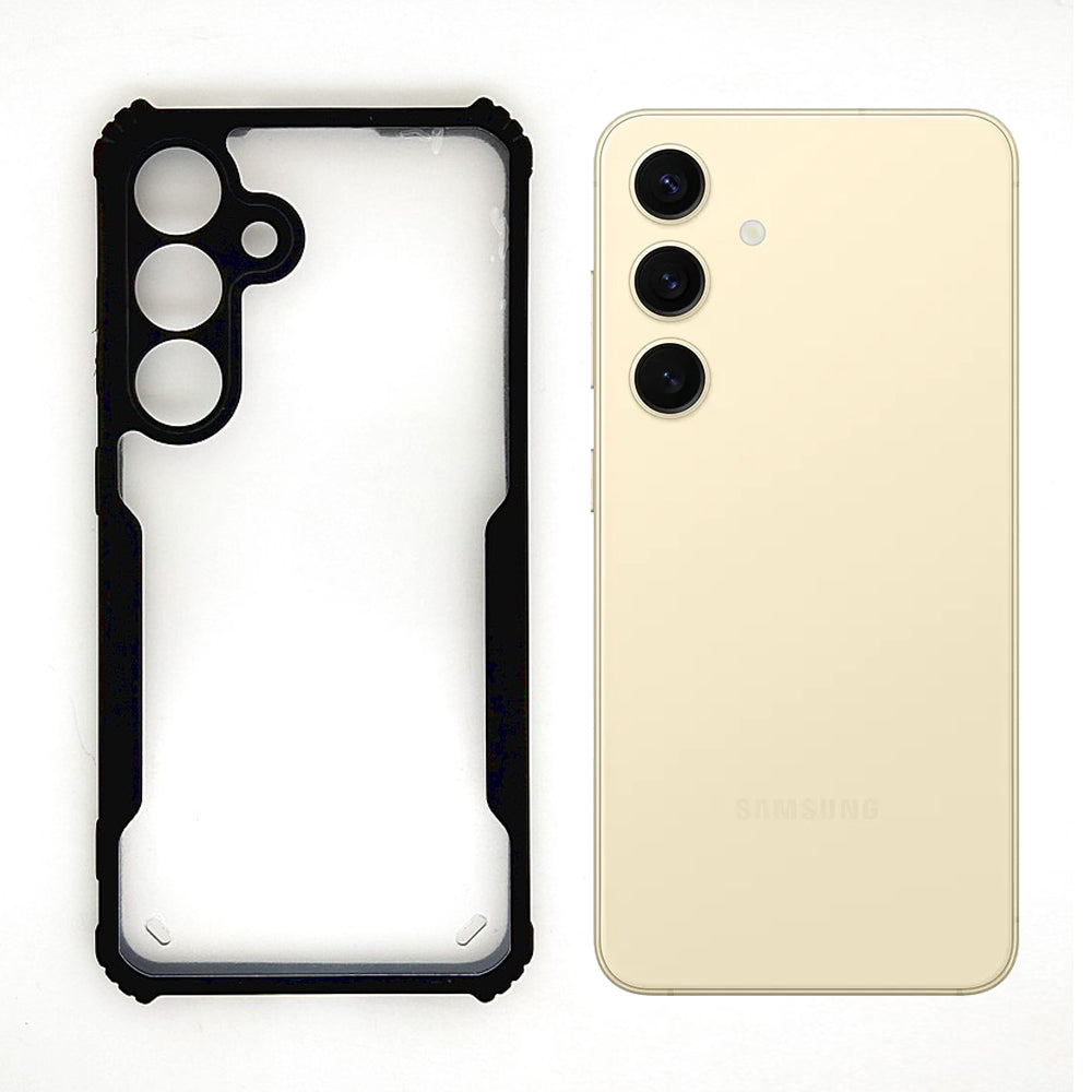 Samsung S24 Plus Shockproof Matte Black Border Aly Camera lens Protection back cover Case