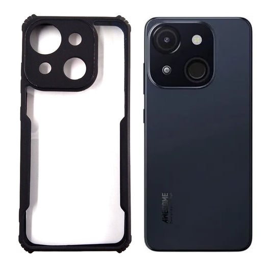 itel A50C case Matte Black Back Cover Soft Silicone TPU Bumper case