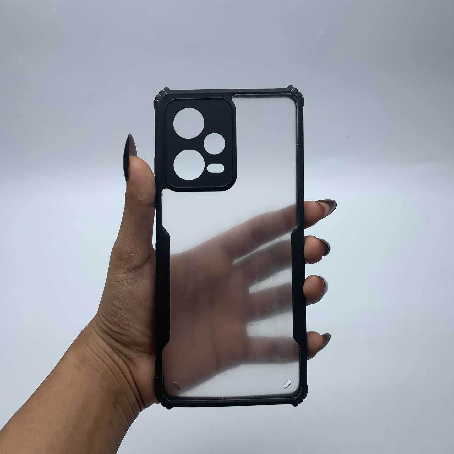 Redmi Note 12 Pro Shockproof Matte Black Border Aly Camera lens Protection back cover Case
