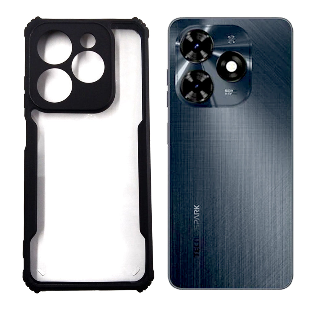 Tecno Spark 20C case Matte Black Back Cover Soft Silicone TPU Bumper case