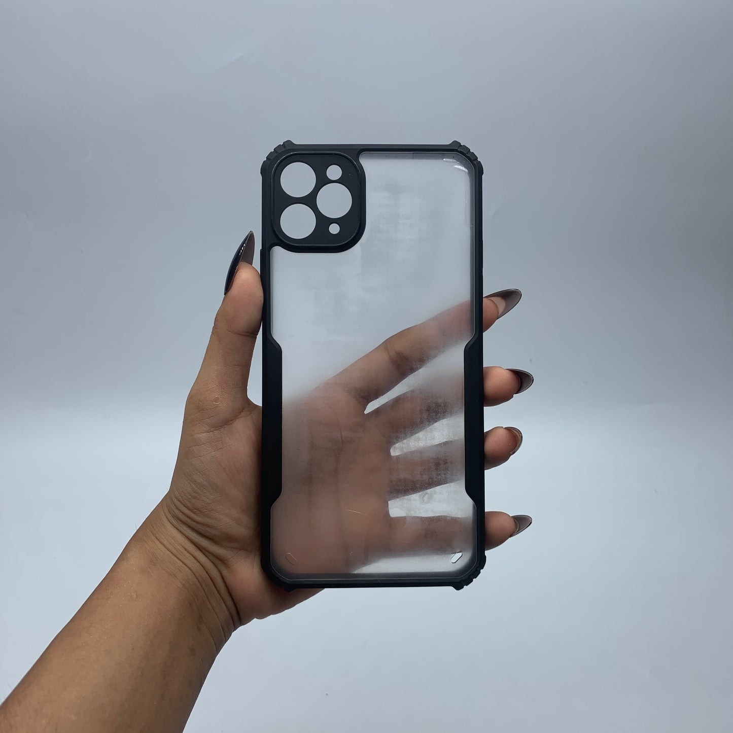 iPhone 11 Pro Max Shockproof Matte Black Border Aly Camera lens Protection back cover Case