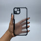 iPhone 15 Plus Shockproof Matte Black Border Aly Camera lens Protection back cover Case
