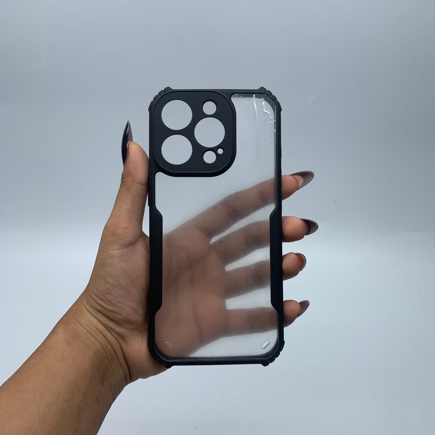 iPhone 16 Pro Shockproof Matte Black Border Aly Camera lens Protection back cover Case