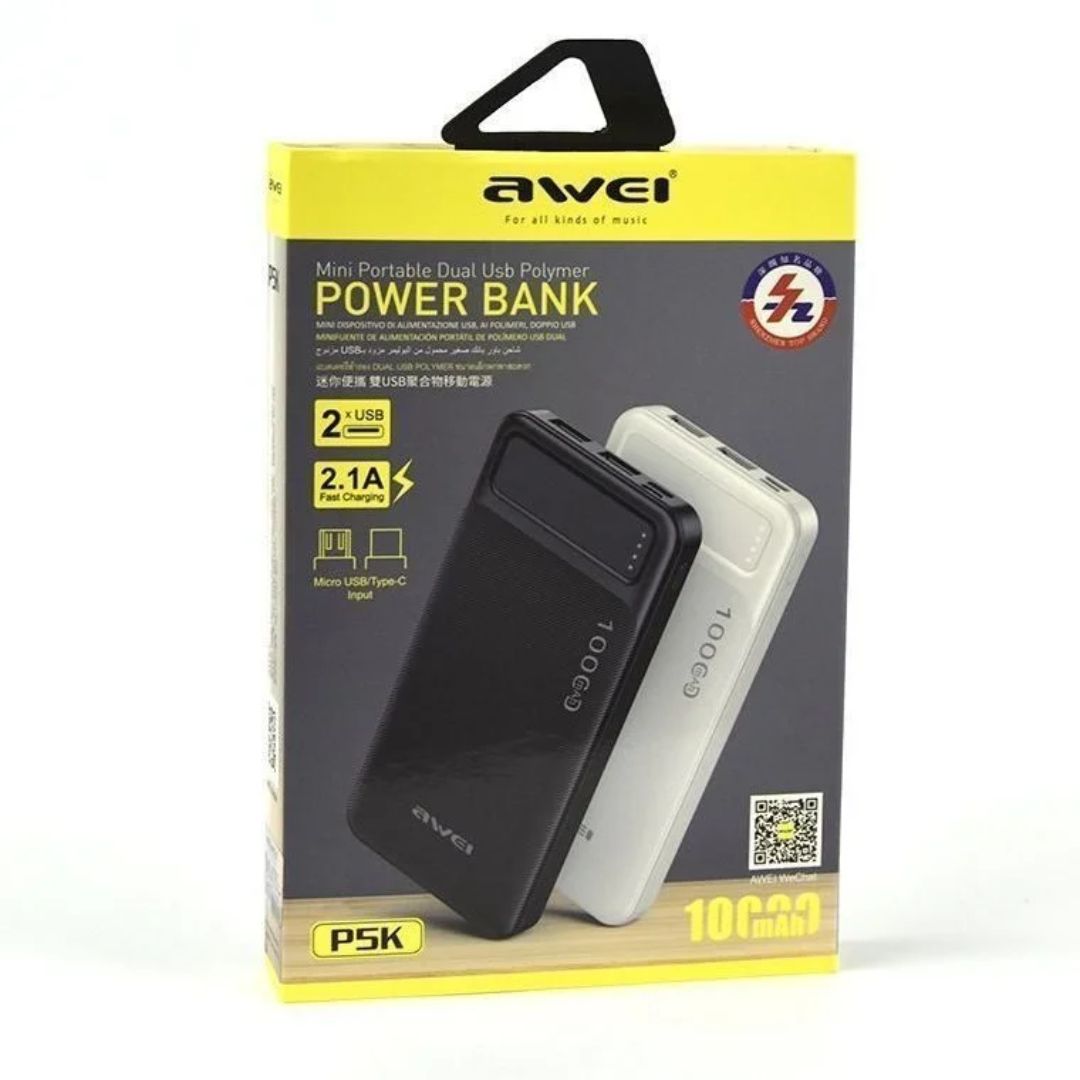 AWEI P5K 10000mAh Power Bank White