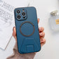 iPhone 13 Pro Max Magsafe Wireless Charging Mobile Phone Leather Case Buckle Ring Stand Back Cover