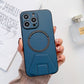 iPhone 12 Pro Max Magsafe Wireless Charging Mobile Phone Leather Case Buckle Ring Stand Back Cover