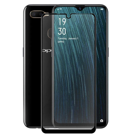 Combo Pack of Tempered Glass Screen Protector, Carbon Fiber Back Sticker, Camera lens Clear Glass Bundel for OPPO A5s