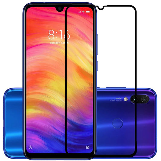 Combo Pack of Tempered Glass Screen Protector, Carbon Fiber Back Sticker, Camera lens Clear Glass Bundel for Redmi Note 7