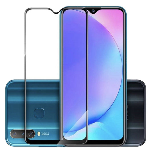 Combo Pack of Tempered Glass Screen Protector, Carbon Fiber Back Sticker, Camera lens Clear Glass Bundel for Vivo Y12