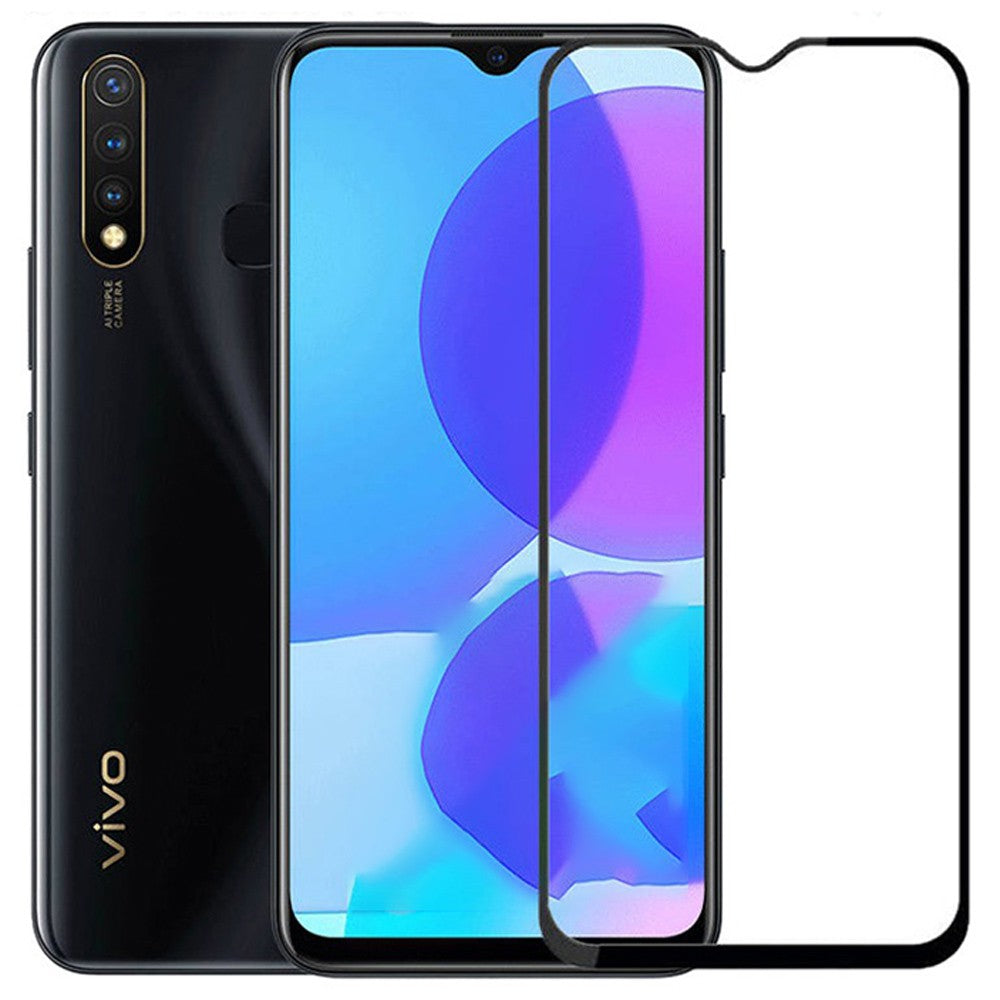 Combo Pack of Tempered Glass Screen Protector, Carbon Fiber Back Sticker, Camera lens Clear Glass Bundel for Vivo Y19