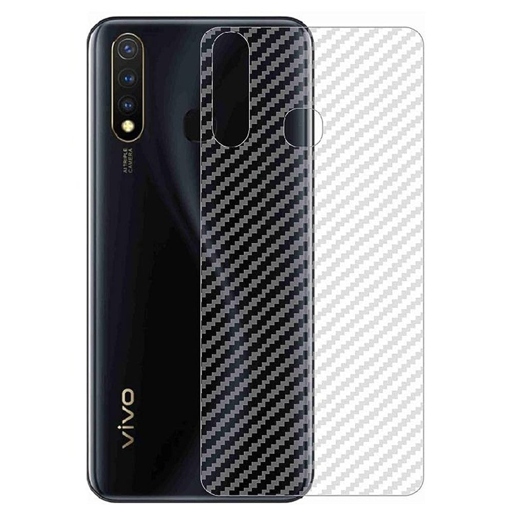 Combo Pack of Tempered Glass Screen Protector, Carbon Fiber Back Sticker, Camera lens Clear Glass Bundel for Vivo Y19