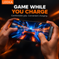 LEEKA 240W USB-C to USB-C Braided Fast Charging & Data Sync Cable with Adjustable Foldable Metal Phone Stand + USB-A Charging Adapter Included – 1.5m for Smartphones, Tablets & Laptops