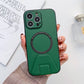 iPhone 13 Pro Max Magsafe Wireless Charging Mobile Phone Leather Case Buckle Ring Stand Back Cover