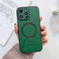 iPhone 13 Pro Max Magsafe Wireless Charging Mobile Phone Leather Case Buckle Ring Stand Back Cover