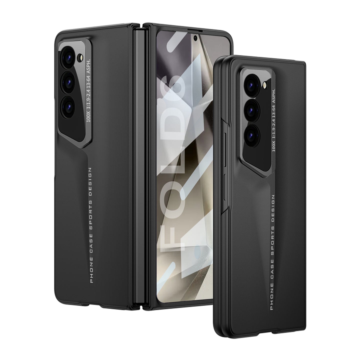 LEEKA Samsung Z Fold 6 case with Super Luxury Sport car fiber Pro case design with free inbuilt Screen Protector