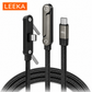 LEEKA 240W USB-C to USB-C Braided Fast Charging & Data Sync Cable with Adjustable Foldable Metal Phone Stand + USB-A Charging Adapter Included – 1.5m for Smartphones, Tablets & Laptops