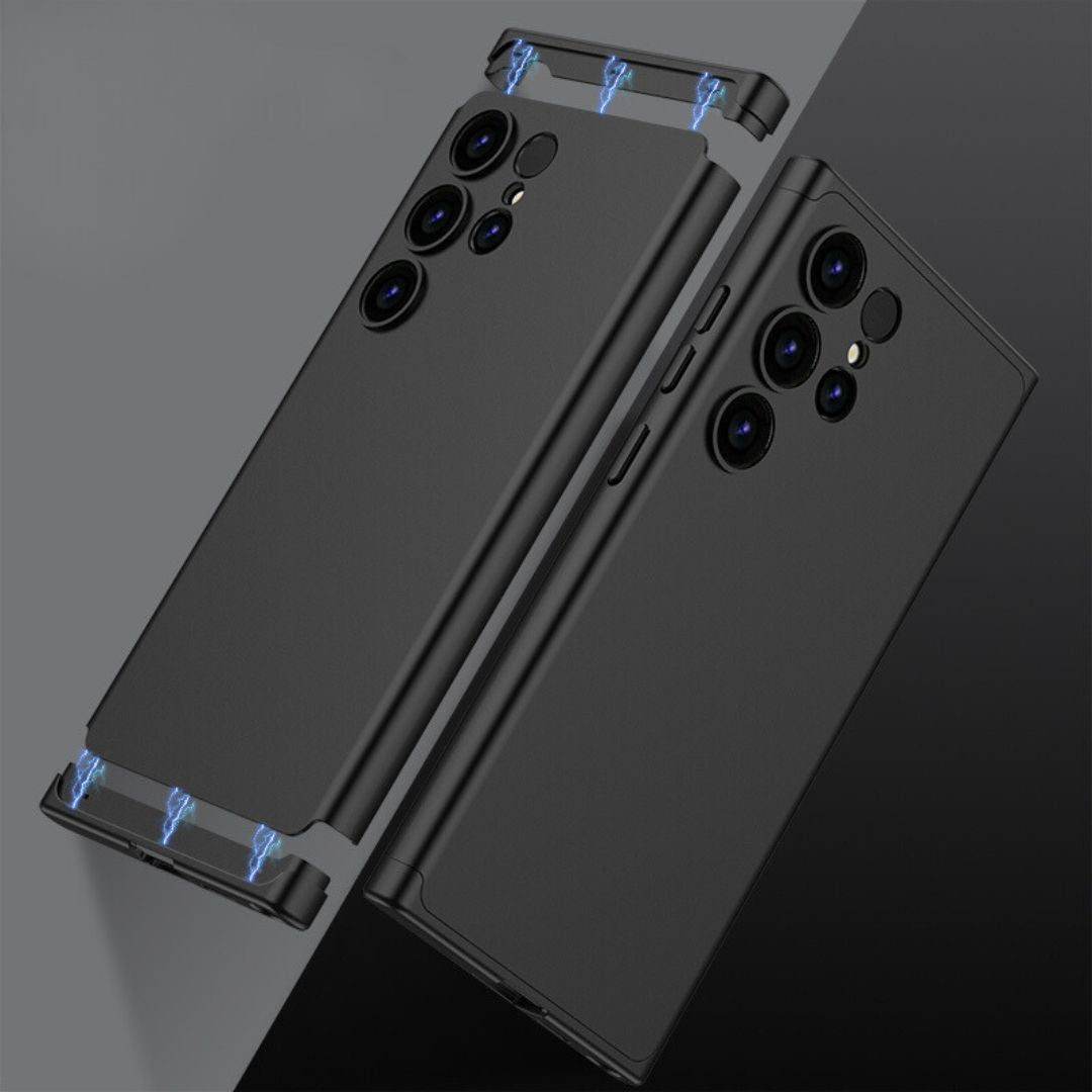 LEEKA Samsung S24 Ultra Full 3in1 Cover 360º Shockproof Armor Hard Matte PC Case