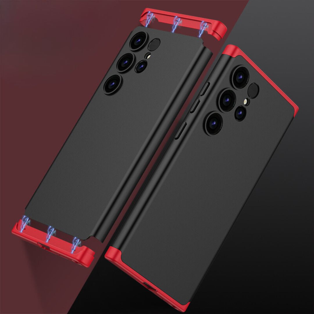 LEEKA Samsung S24 Ultra Full 3in1 Cover 360º Shockproof Armor Hard Matte PC Case