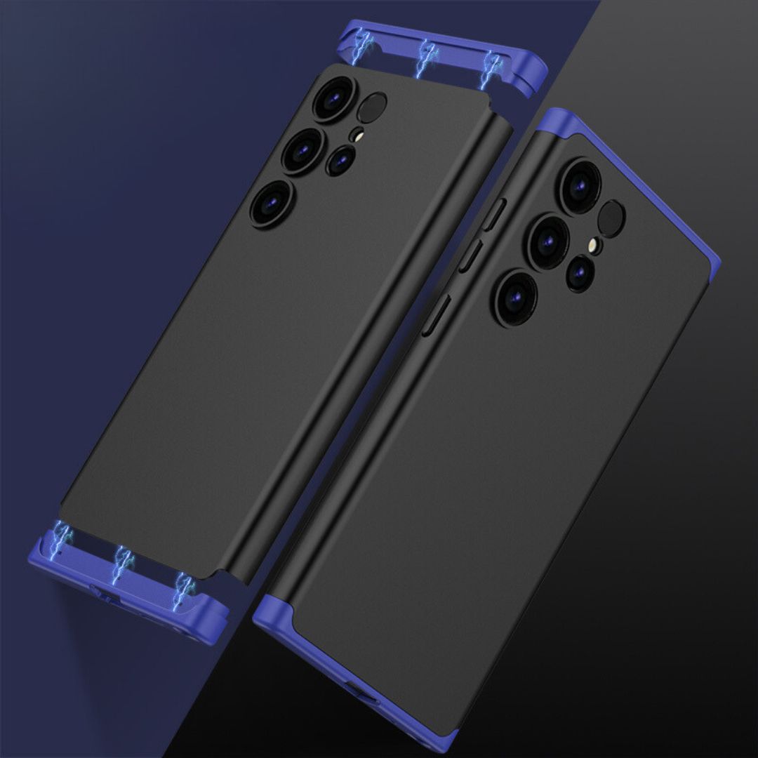 LEEKA Samsung S24 Ultra Full 3in1 Cover 360º Shockproof Armor Hard Matte PC Case