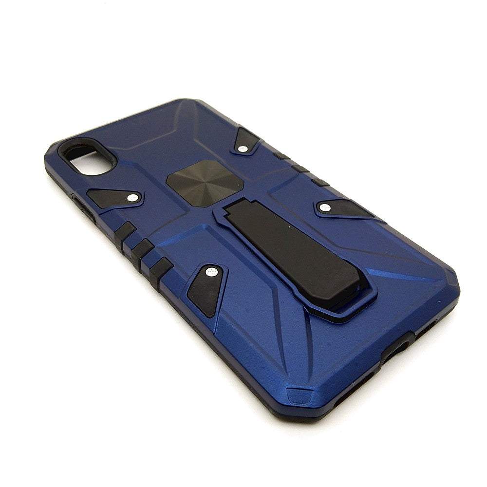 iPhone Xs Max Shockproof Armour Magnet Car holder Military Grade Case Blue