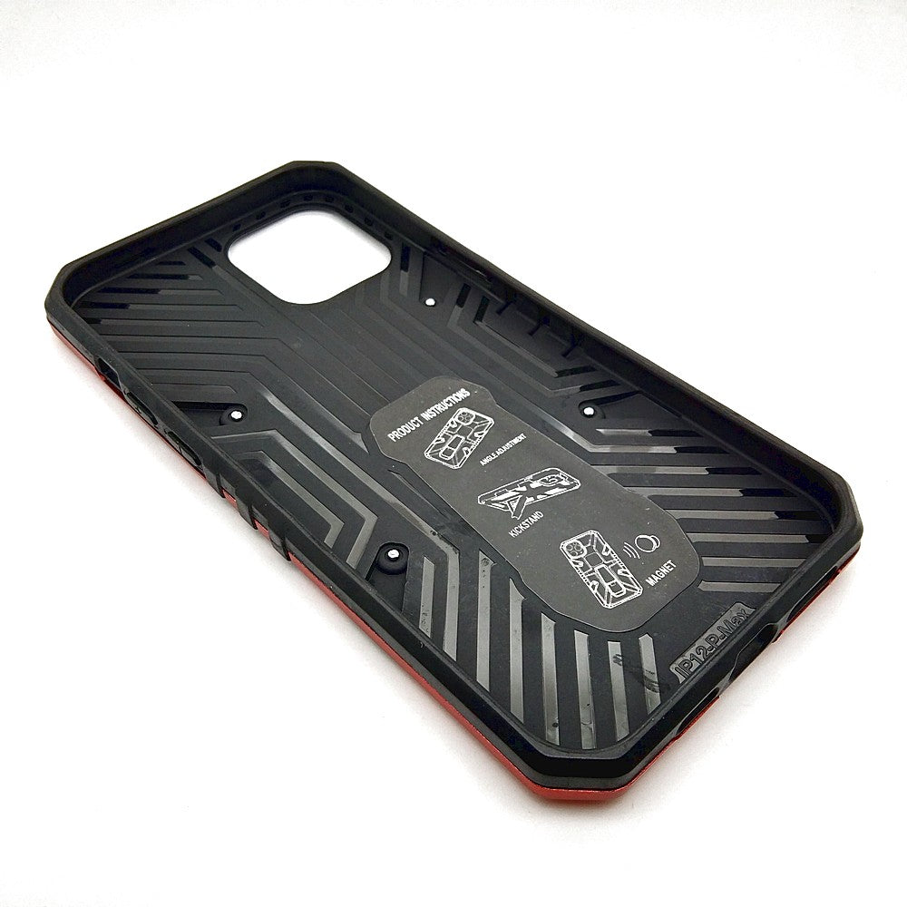 iPhone 12 Pro Max Shockproof Armour Magnet Car holder Military Grade Case Red