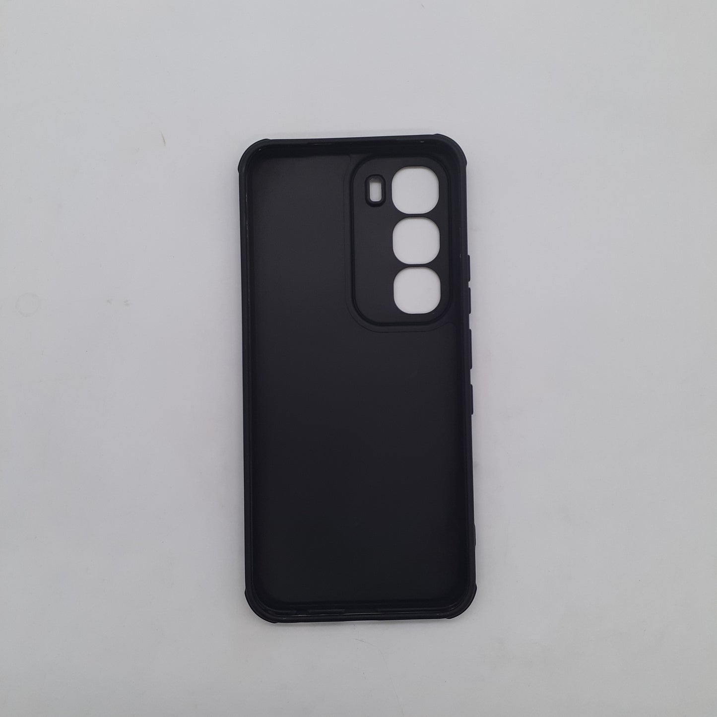 infinix Hot 60 Pro Carbon Fiber texture Hard Rubber armour back cover shock-porof case