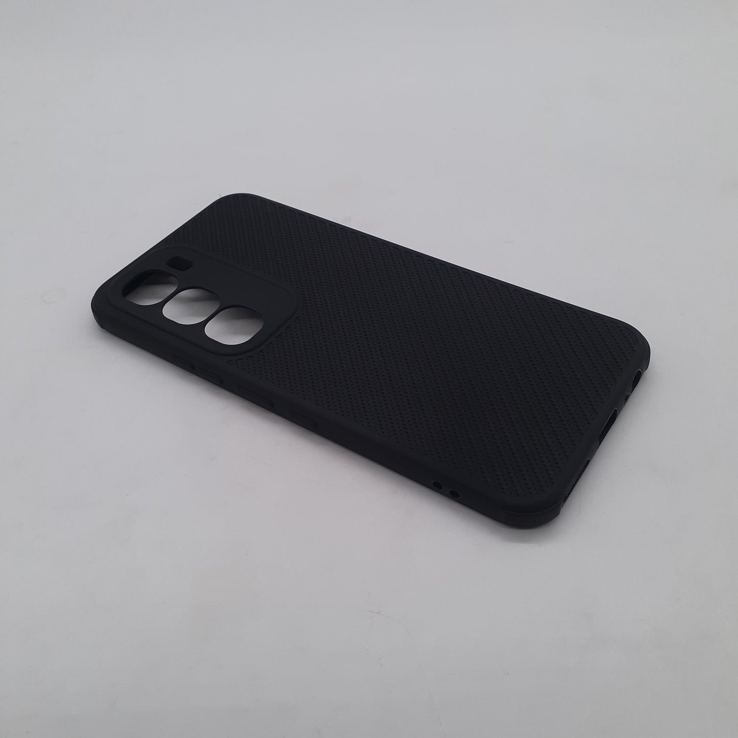 infinix Hot 60 Pro Carbon Fiber texture Hard Rubber armour back cover shock-porof case
