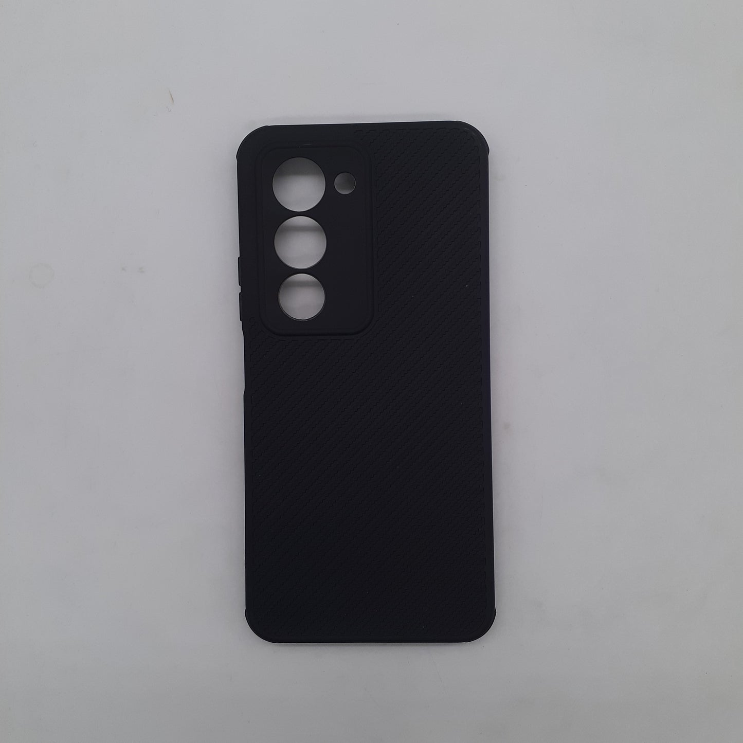 Redmi 15 4G Carbon Fiber texture Hard Rubber armour back cover shock-porof case
