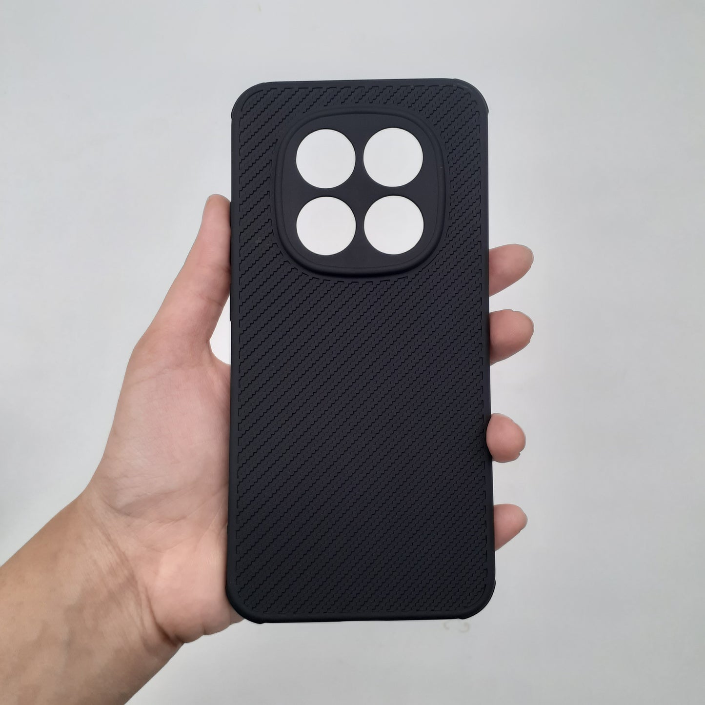 Redmi Note 15 Pro Carbon Fiber texture Hard Rubber armour back cover shock-porof case