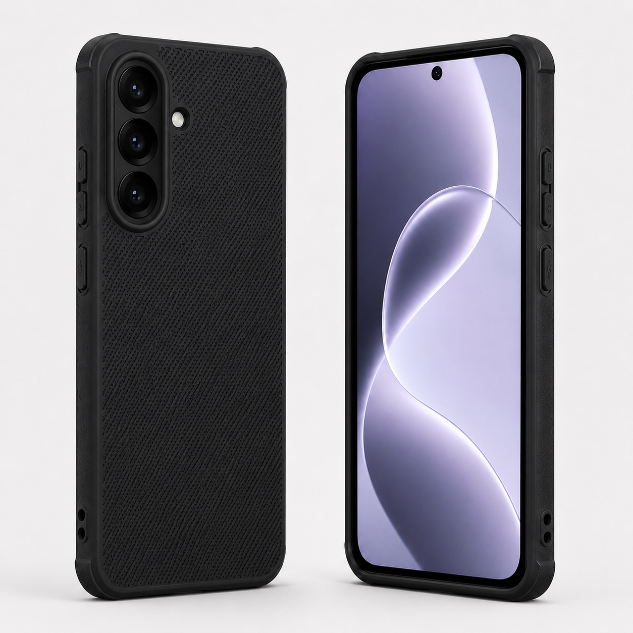 Samsung A57 Carbon Fiber texture Hard Rubber armour back cover shock-porof case