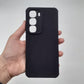 infinix Hot 60 Pro Plus Carbon Fiber texture Hard Rubber armour back cover shock-porof case